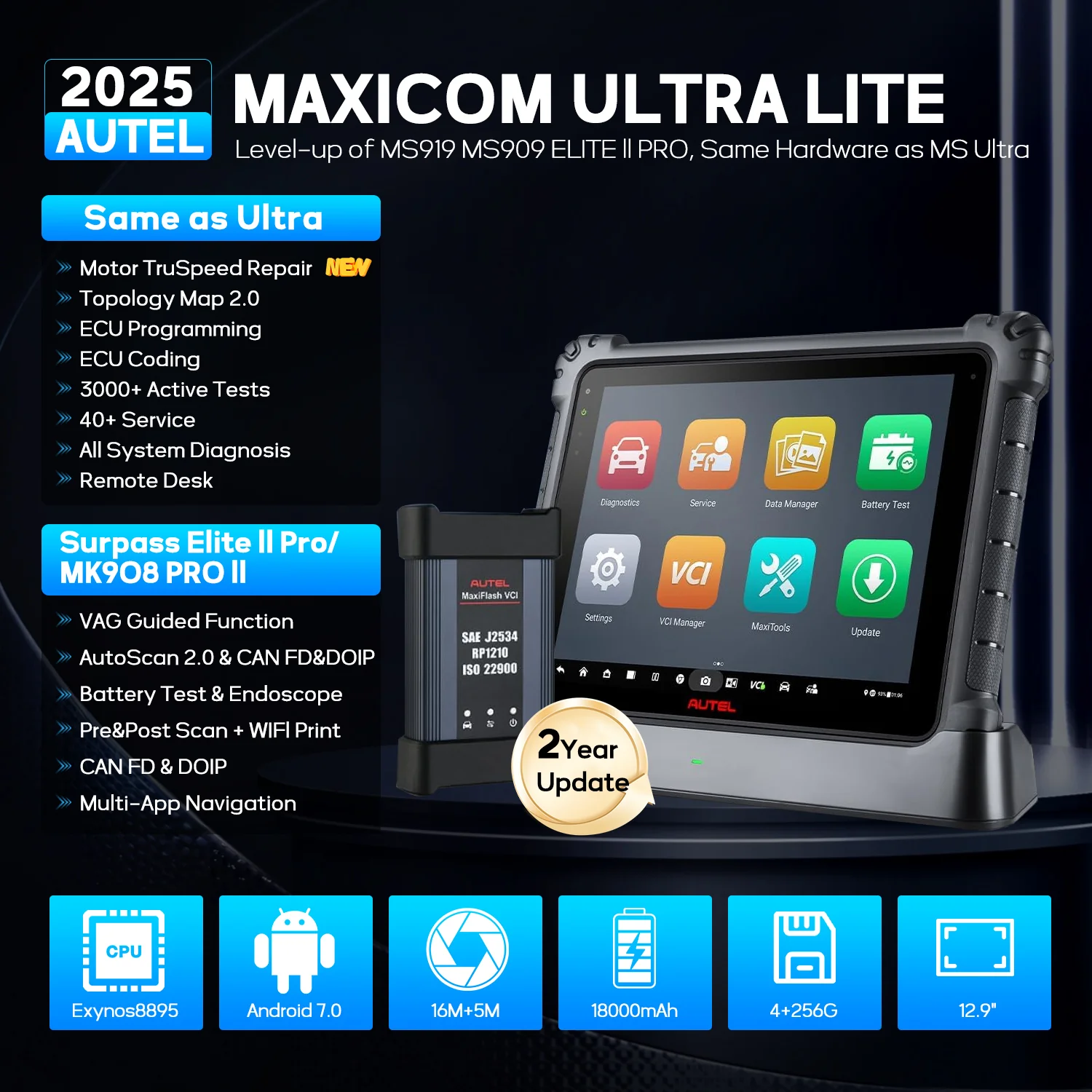 Autel MaxiCOM Ultra Lite- 2-year free software updates - Image 4