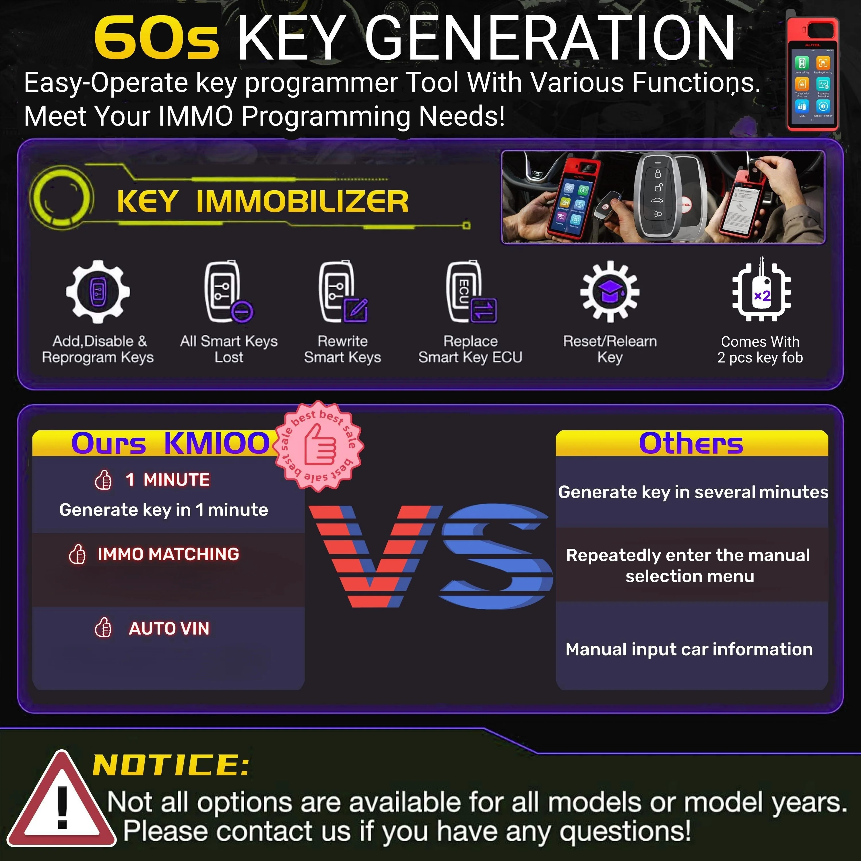 Autel MaxiIM KM100 IMMO & Key Fob Programming Tool(US Version) - Image 5