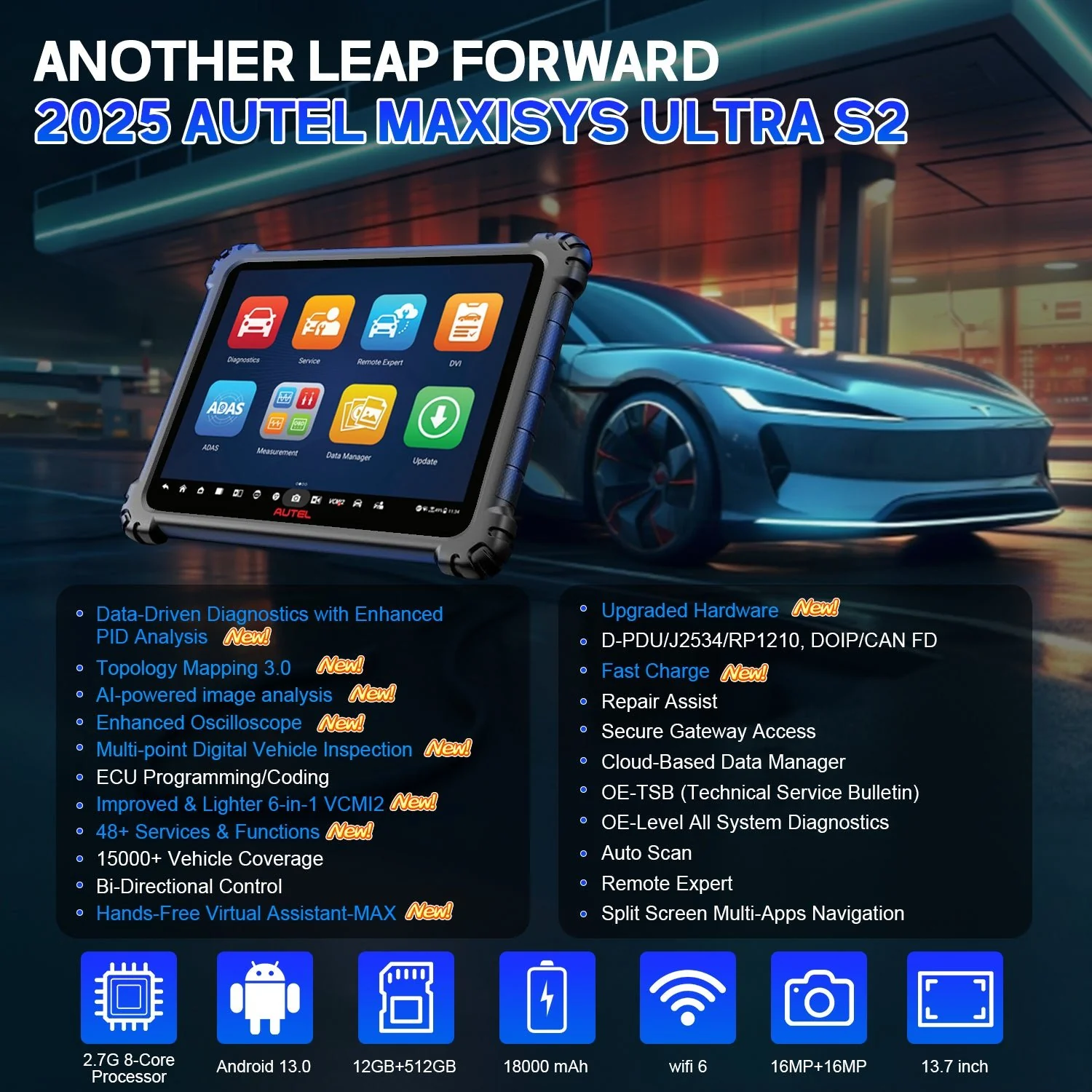 Autel MaxiSYS MS Ultra S2 (US Ver) | AUTEL Top-of-the-Line Diagnostic Scanner & VCMI 2  | US Version with Local Warranty &  Support - Image 3