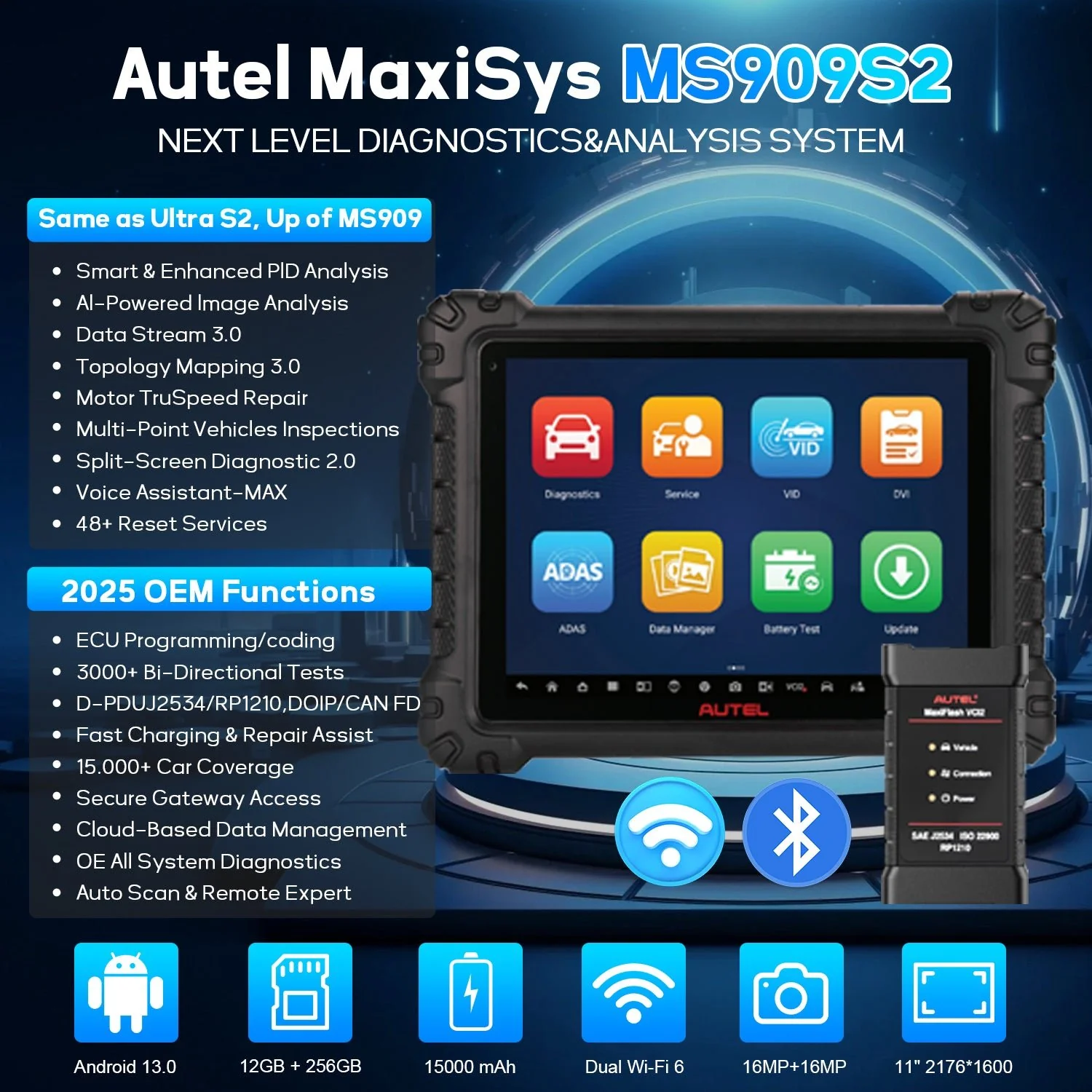 Autel MaxiSYS MS909 S2 – Advanced Diagnostic Tablet with ECU Coding, Topology Mapping & Intelligent Diagnostics - Image 3