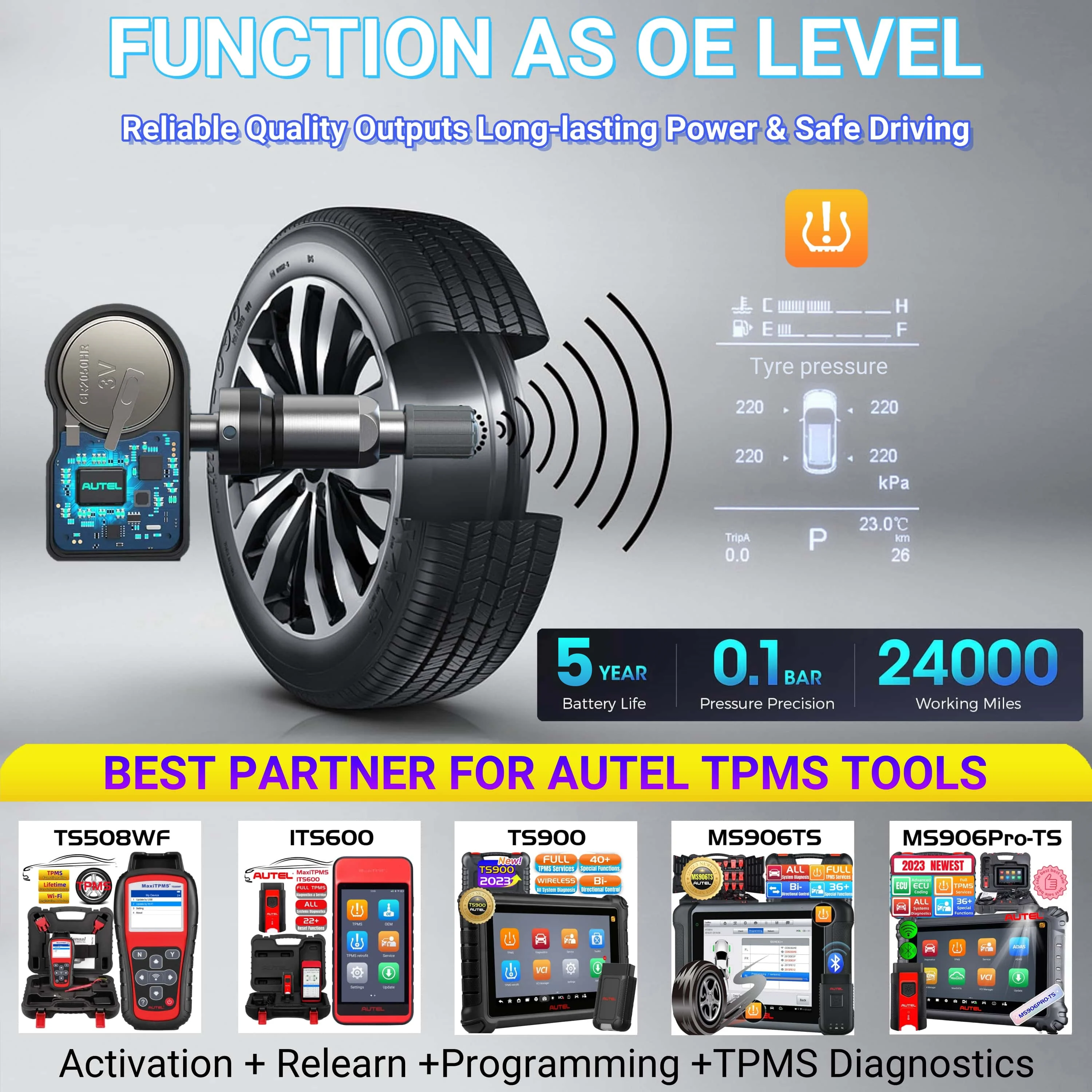 Autel MaxiTPMS Metal TPMS Sensors (315MHz&433MHz) - Image 3