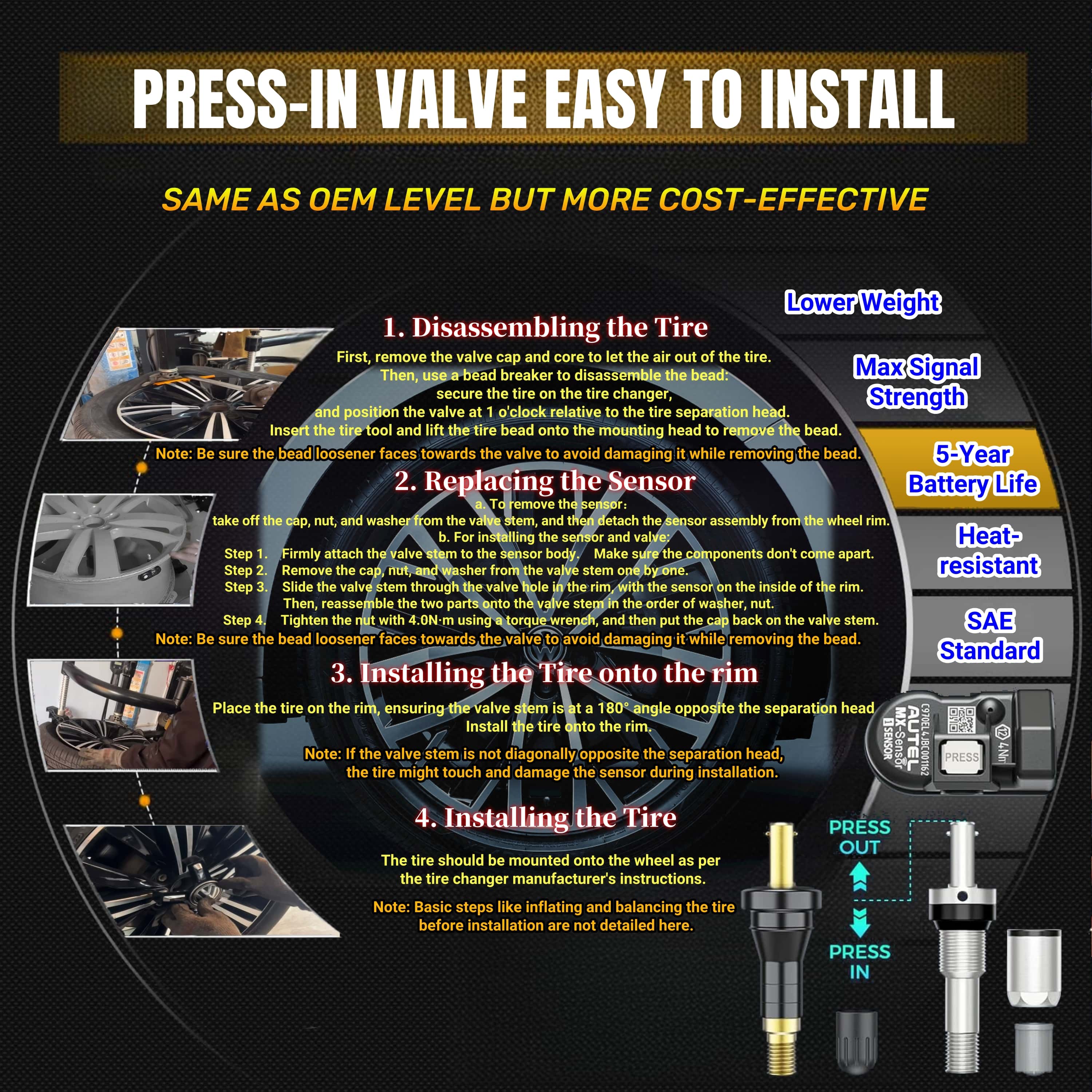 Autel MaxiTPMS Metal TPMS Sensors (315MHz&433MHz) - Image 7