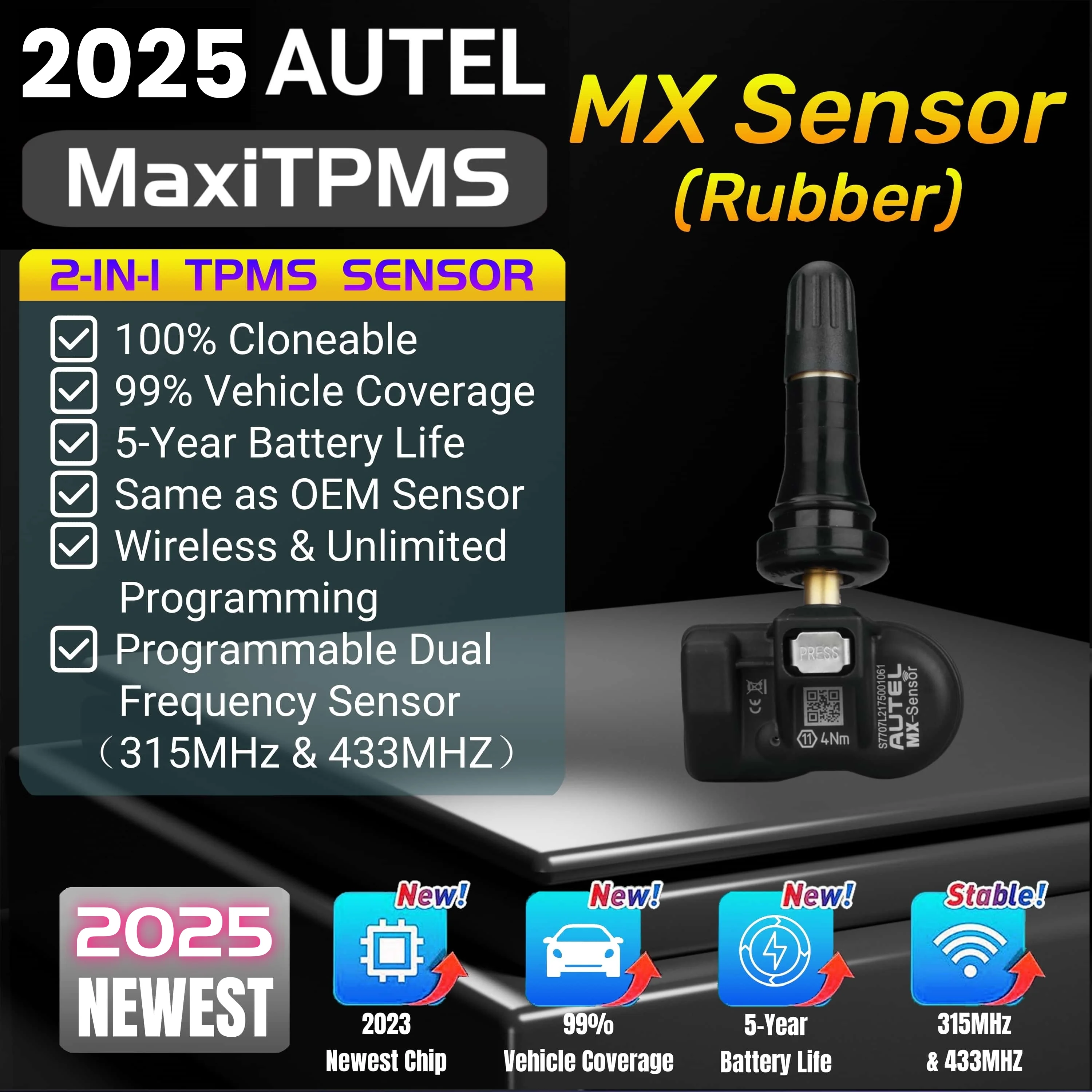 Autel MaxiTPMS Rubber TPMS Sensors (315MHz&433MHz) - Image 4